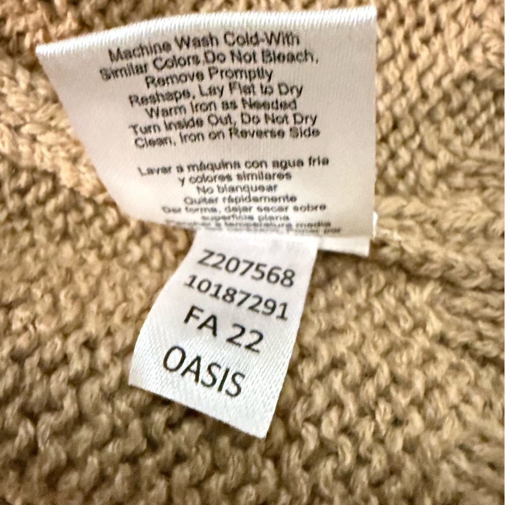 VENUS Long Camel Button-Front Ribbed Cardigan - Picture 6 of 12